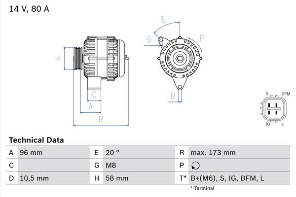 0986082040 - Alternator