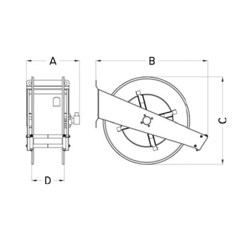 Retractable Hose Reel 20m - Spring Rewind Steel - Image 2